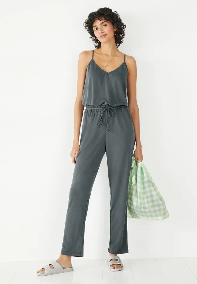 Hush Jumpsuits Women Jodie Racer Back Jumpsuit Washed Black