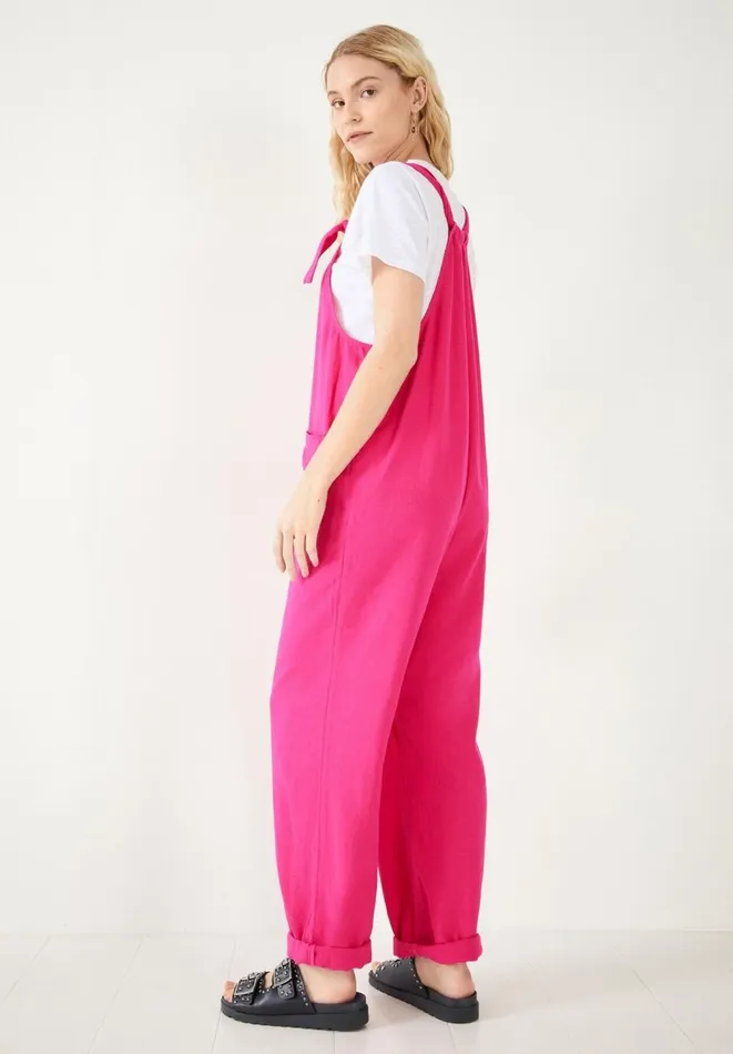 Hush Jumpsuits Women Linen Summer Dungarees Pink Peacock