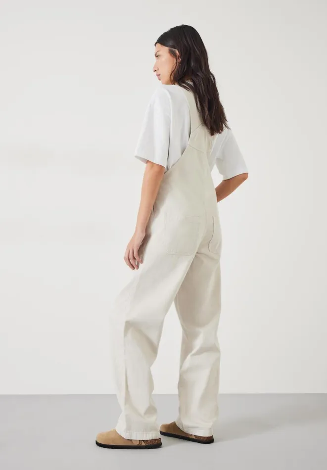 Hush Jumpsuits Women Maya Relaxed Straight Leg Dungarees Ecru