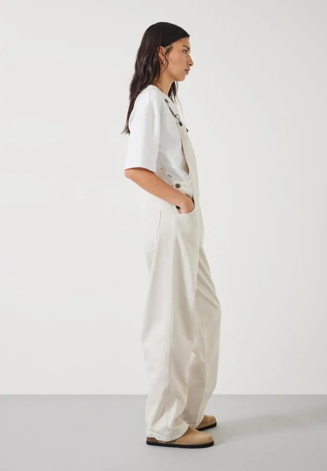 Hush Jumpsuits Women Maya Relaxed Straight Leg Dungarees Ecru