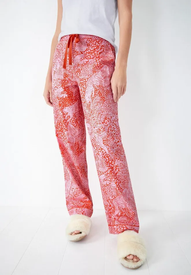 Hush Pyjamas and Nightwear Women Isla Printed Cotton PJ Trousers Hidden Leopard Orangepink Hush Pyjamas and Nightwear Women Isla Printed Cotton PJ Trousers Hidden Leopard Orangepink