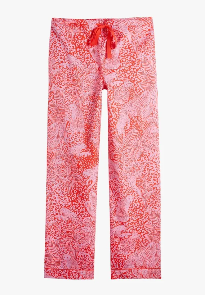 Hush Pyjamas and Nightwear Women Isla Printed Cotton PJ Trousers Hidden Leopard Orangepink Hush Pyjamas and Nightwear Women Isla Printed Cotton PJ Trousers Hidden Leopard Orangepink
