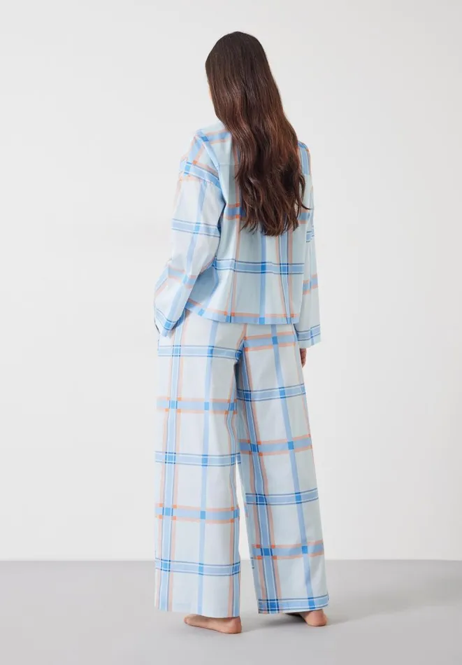 Hush Pyjamas and Nightwear Women Kirby Cotton Wide Leg Pyjamas Set Summer Check Pink