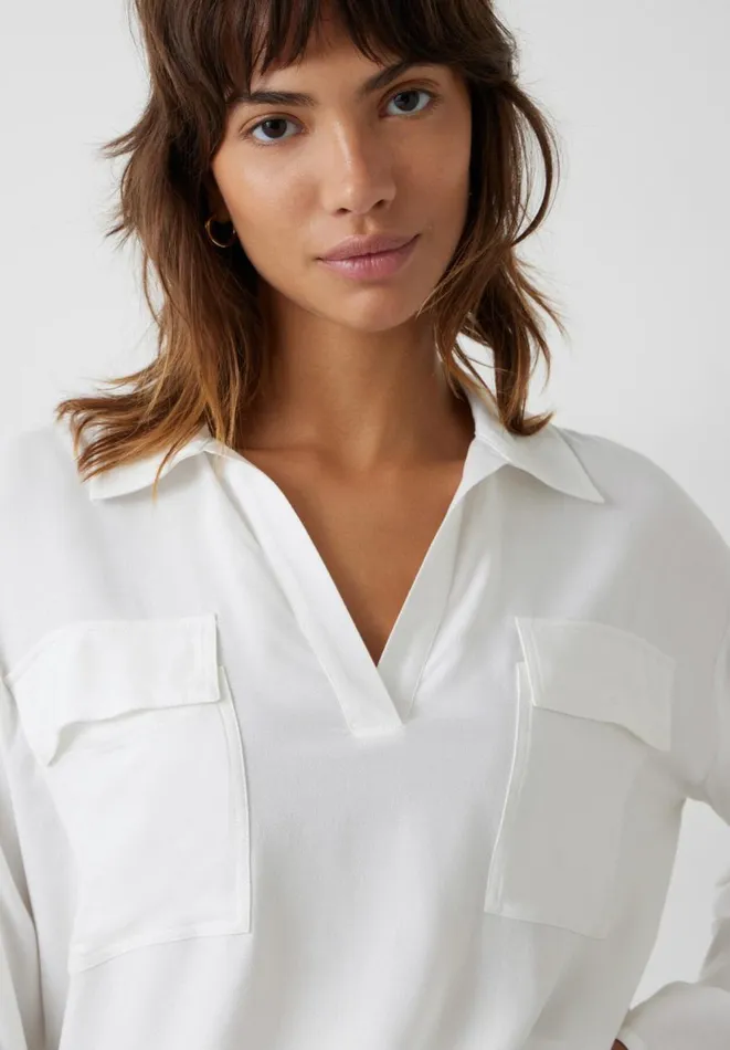 Hush Shirts and Blouses Women Kaz Pocket Shirt Ecru Hush Shirts and Blouses Women Kaz Pocket Shirt Ecru
