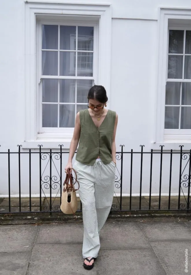 Hush Shirts and Blouses Women Kimi Two Way Linen Waistcoat Dark Olive Hush Shirts and Blouses Women Kimi Two Way Linen Waistcoat Dark Olive