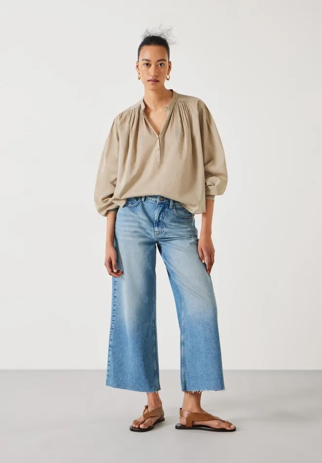 Hush Shirts and Blouses Women Lhea Oversized Gather Detail Blouse Darker Beige Hush Shirts and Blouses Women Lhea Oversized Gather Detail Blouse Darker Beige