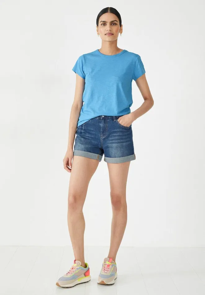 Hush Shorts Women Denim Shorts Vintage Wash Blue