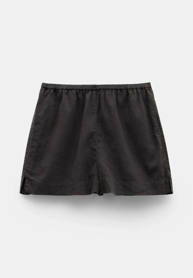 Hush Shorts Women Lana Linen Blend Shorts Washed Black Hush Shorts Women Lana Linen Blend Shorts Washed Black