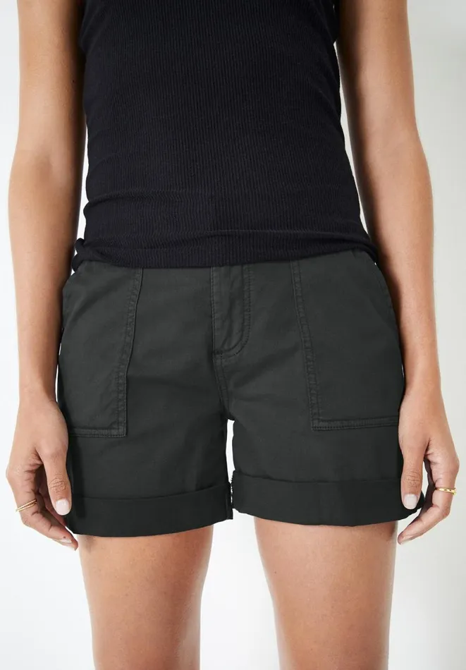 Hush Shorts Women StretchCotton Chino Shorts Washed Black Hush Shorts Women StretchCotton Chino Shorts Washed Black
