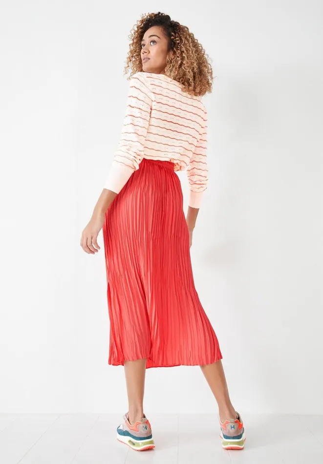 Hush Skirts Women Rose Crinkle Pleated Skirt Coral Pink Hush Skirts Women Rose Crinkle Pleated Skirt Coral Pink