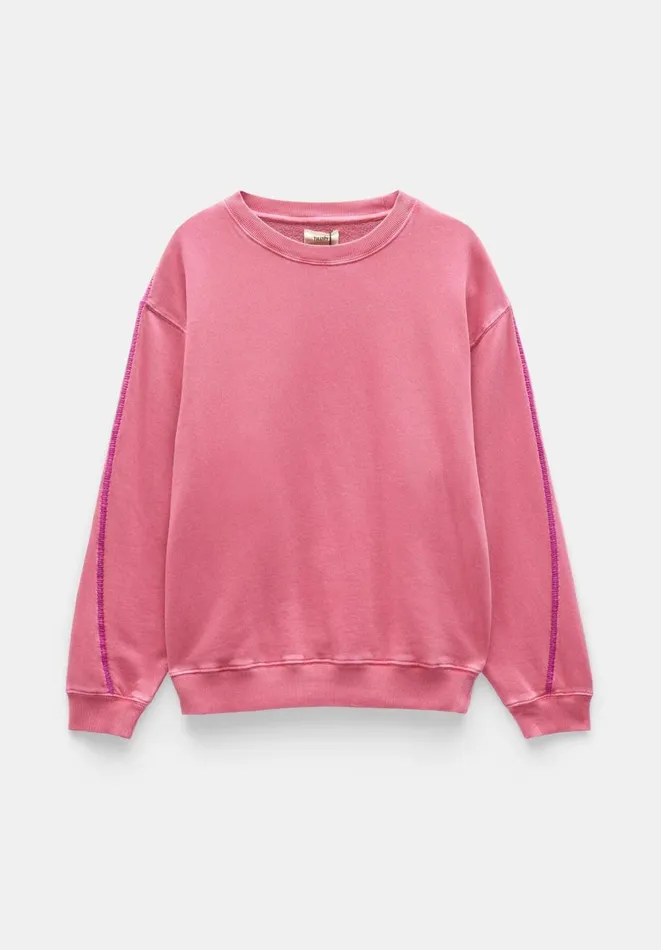 Hush Sweatshirts and Hoodies Women Contrast Stitch Sweatshirt Bright Pink Hush Sweatshirts and Hoodies Women Contrast Stitch Sweatshirt Bright Pink