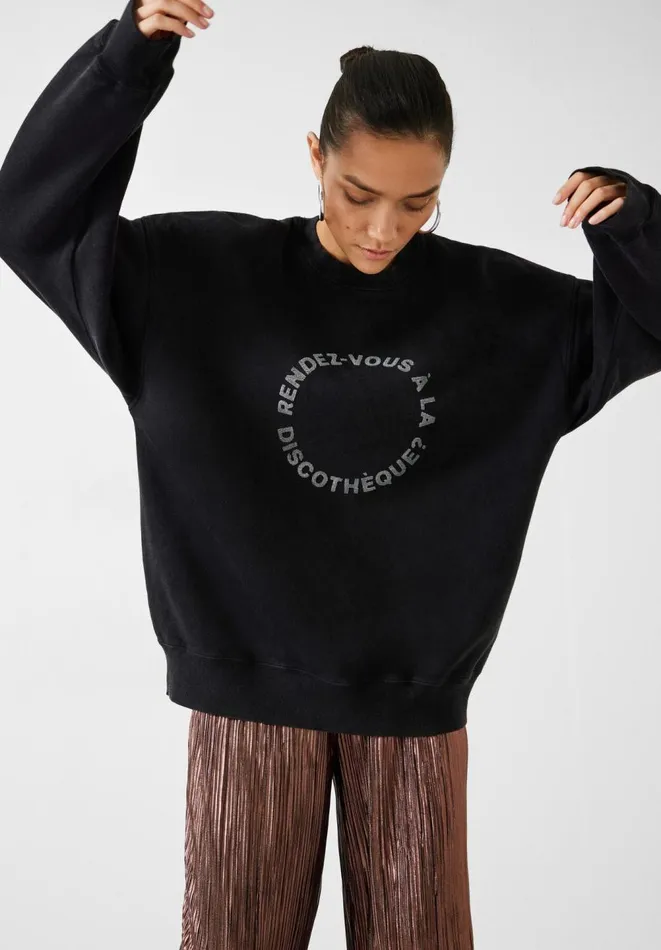 Hush Sweatshirts and Hoodies Women Discotheque Sweatshirt Washed Black