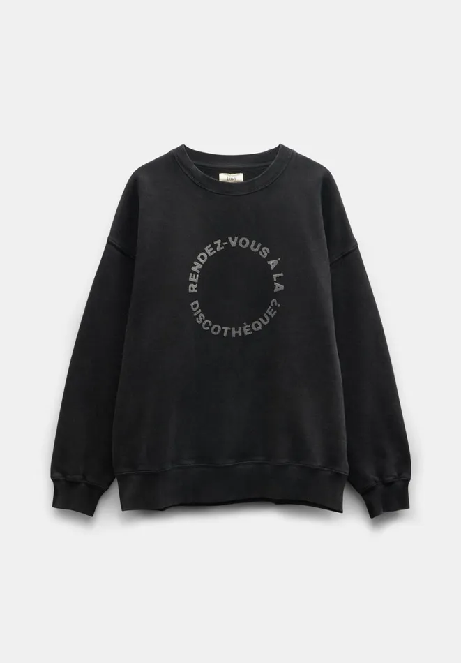Hush Sweatshirts and Hoodies Women Discotheque Sweatshirt Washed Black Hush Sweatshirts and Hoodies Women Discotheque Sweatshirt Washed Black