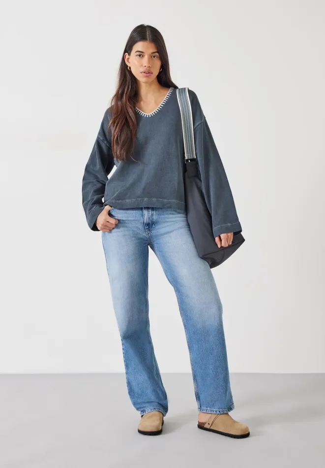 Hush Sweatshirts and Hoodies Women Ellison Contrast Stitch Sweatshirt Dark Grey Hush Sweatshirts and Hoodies Women Ellison Contrast Stitch Sweatshirt Dark Grey