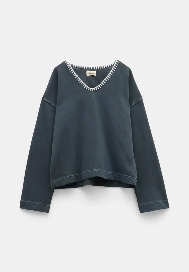 Hush Sweatshirts and Hoodies Women Ellison Contrast Stitch Sweatshirt Dark Grey Hush Sweatshirts and Hoodies Women Ellison Contrast Stitch Sweatshirt Dark Grey