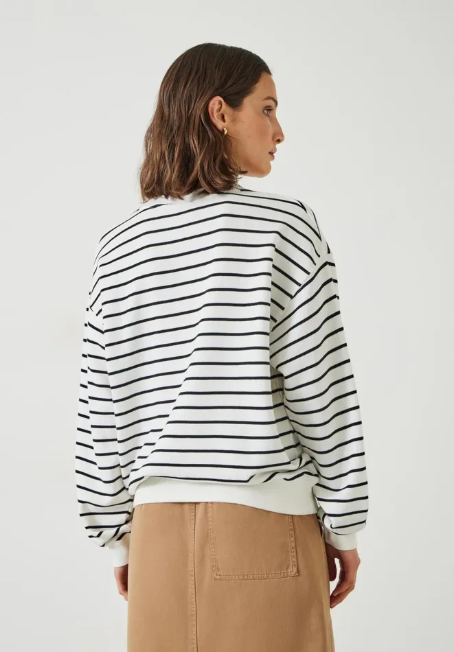 Hush Sweatshirts and Hoodies Women Luca Stripe Sweatshirt White