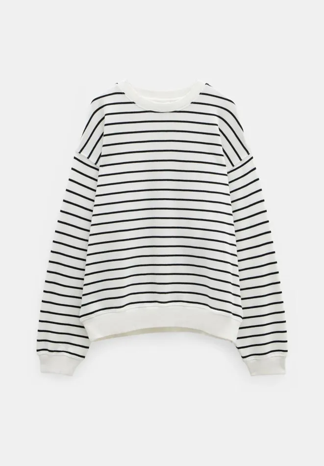 Hush Sweatshirts and Hoodies Women Luca Stripe Sweatshirt White
