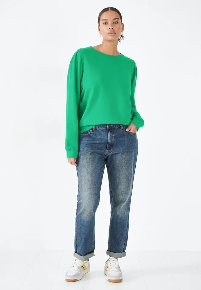 Hush Sweatshirts and Hoodies Women Minerva Pleat Sleeve Sweatshirt Vivid Green Hush Sweatshirts and Hoodies Women Minerva Pleat Sleeve Sweatshirt Vivid Green