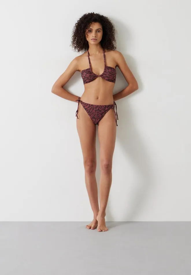 Hush Swimwear and Beachwear Women Arielle Ruched Halter Bikini Top Sunbaked Animal