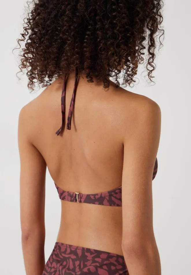 Hush Swimwear and Beachwear Women Arielle Ruched Halter Bikini Top Sunbaked Animal