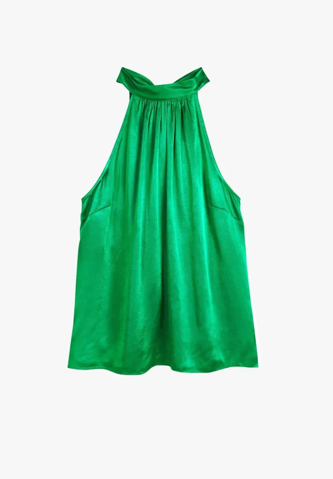 Hush Tops and Tshirts Women Aaliyah Satin Halter Top Green Hush Tops and Tshirts Women Aaliyah Satin Halter Top Green