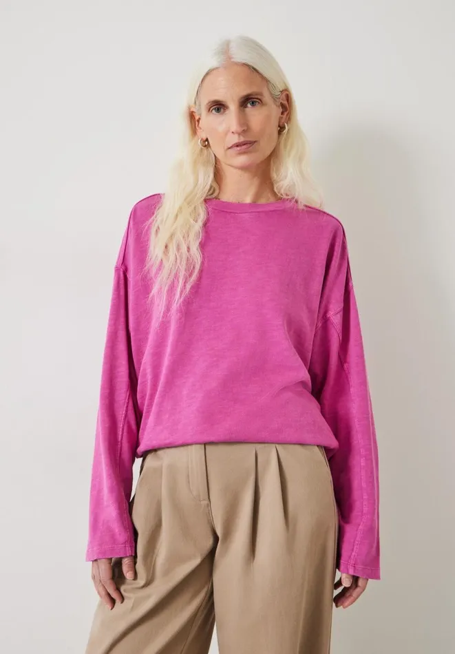 Hush Tops and Tshirts Women Alora Brushed Oversized Top Vibrant Pink