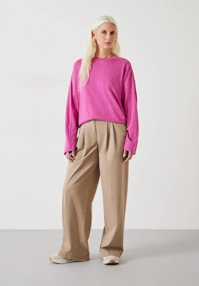 Hush Tops and Tshirts Women Alora Brushed Oversized Top Vibrant Pink