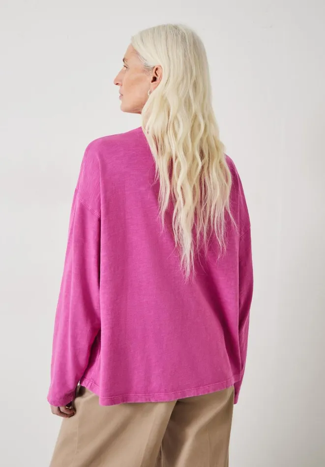 Hush Tops and Tshirts Women Alora Brushed Oversized Top Vibrant Pink
