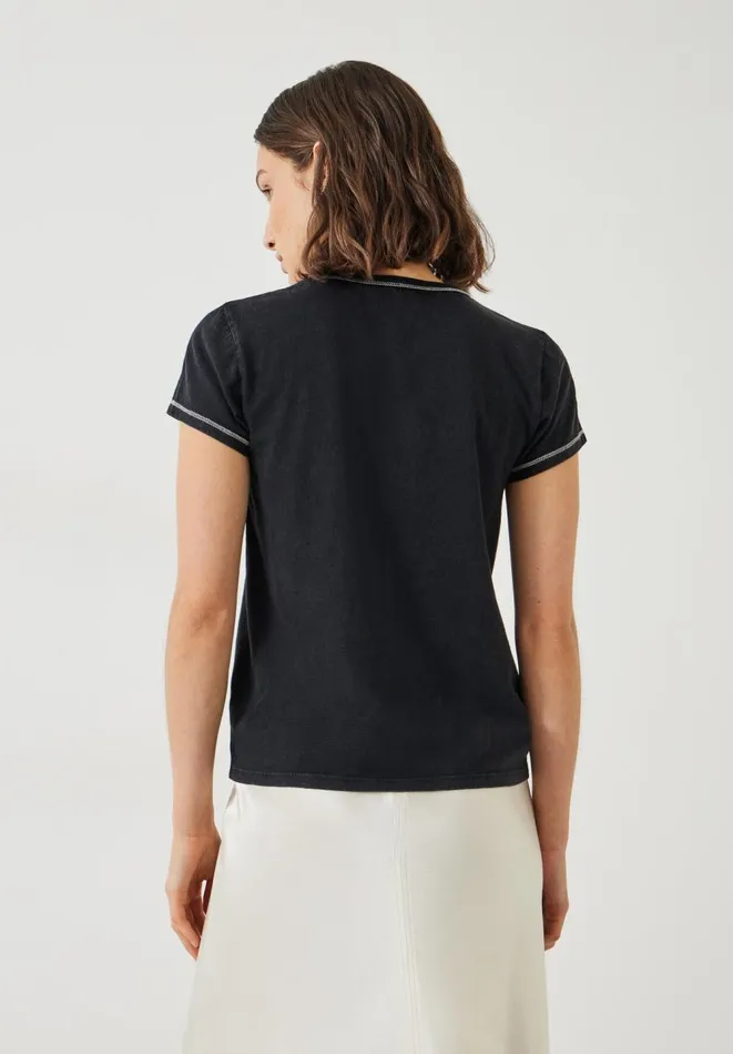 Hush Tops and Tshirts Women Danika Stitch Detail TShirt Black Onyx Hush Tops and Tshirts Women Danika Stitch Detail TShirt Black Onyx