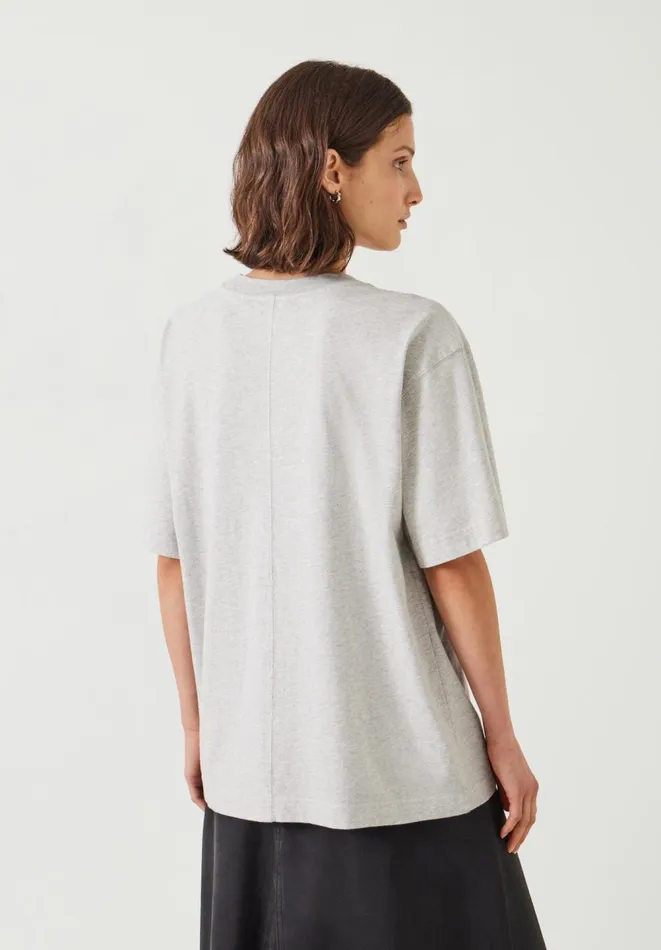 Hush Tops and Tshirts Women Flo Oversized Cotton TShirt Grey Marl