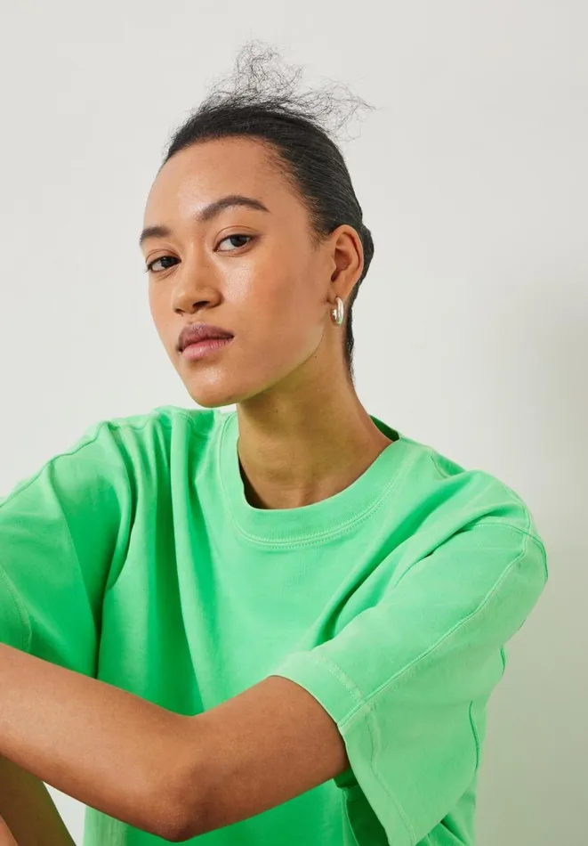 Hush Tops and Tshirts Women Flo Oversized Cotton TShirt Poison Green