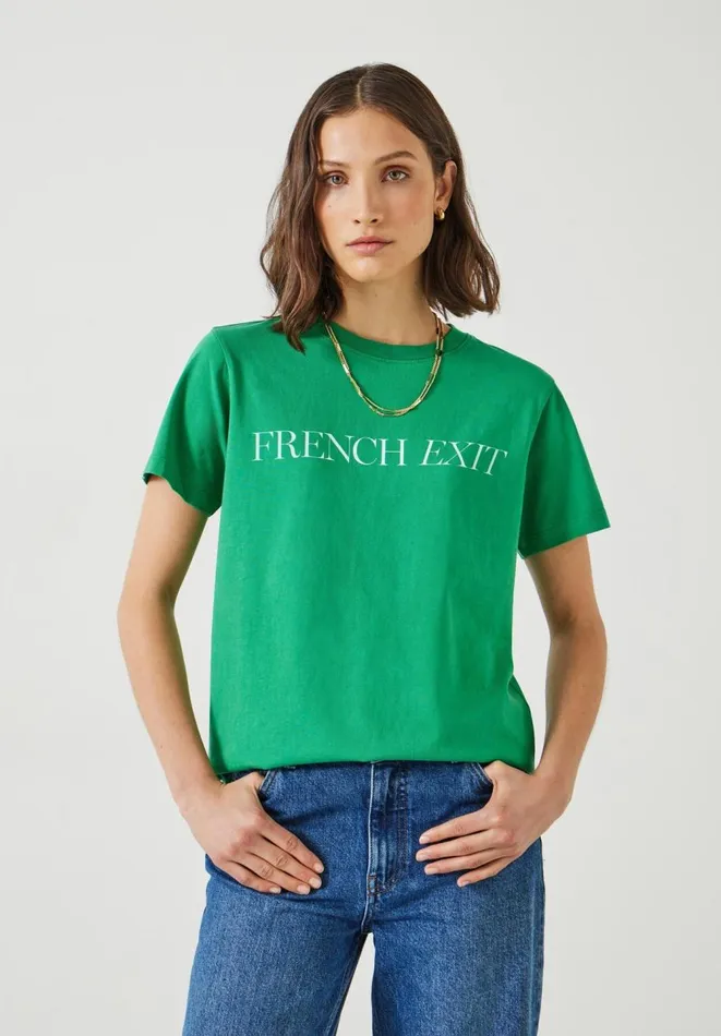 Hush Tops and Tshirts Women French Exit Cotton TShirt Green