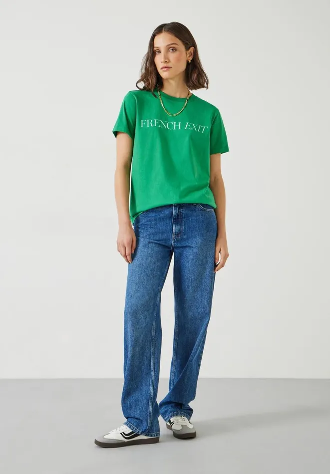 Hush Tops and Tshirts Women French Exit Cotton TShirt Green