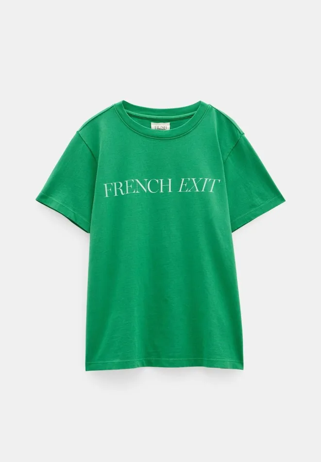 Hush Tops and Tshirts Women French Exit Cotton TShirt Green