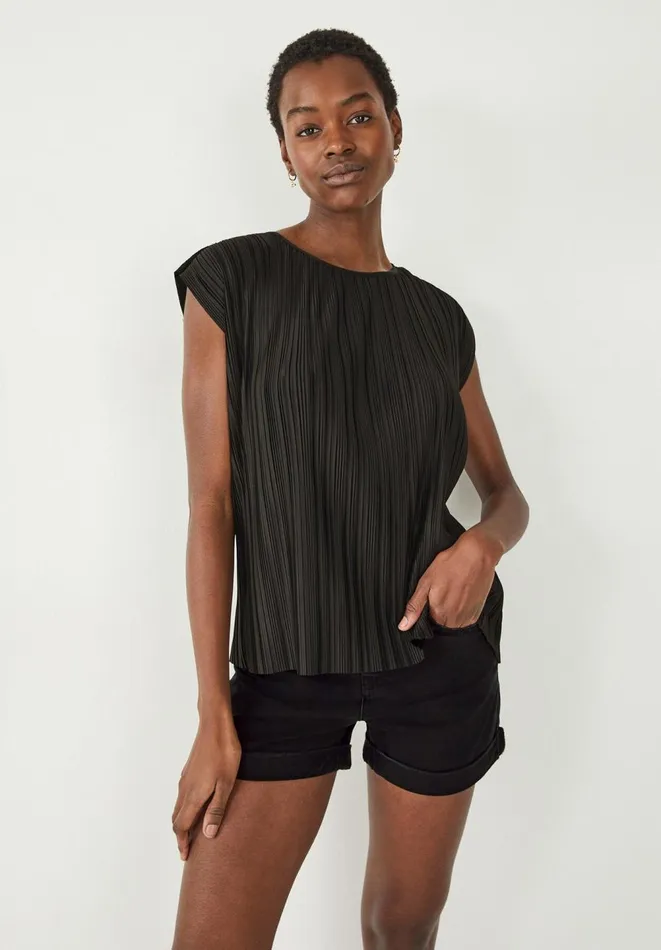 Hush Tops and Tshirts Women Jodie Plisse Top Black