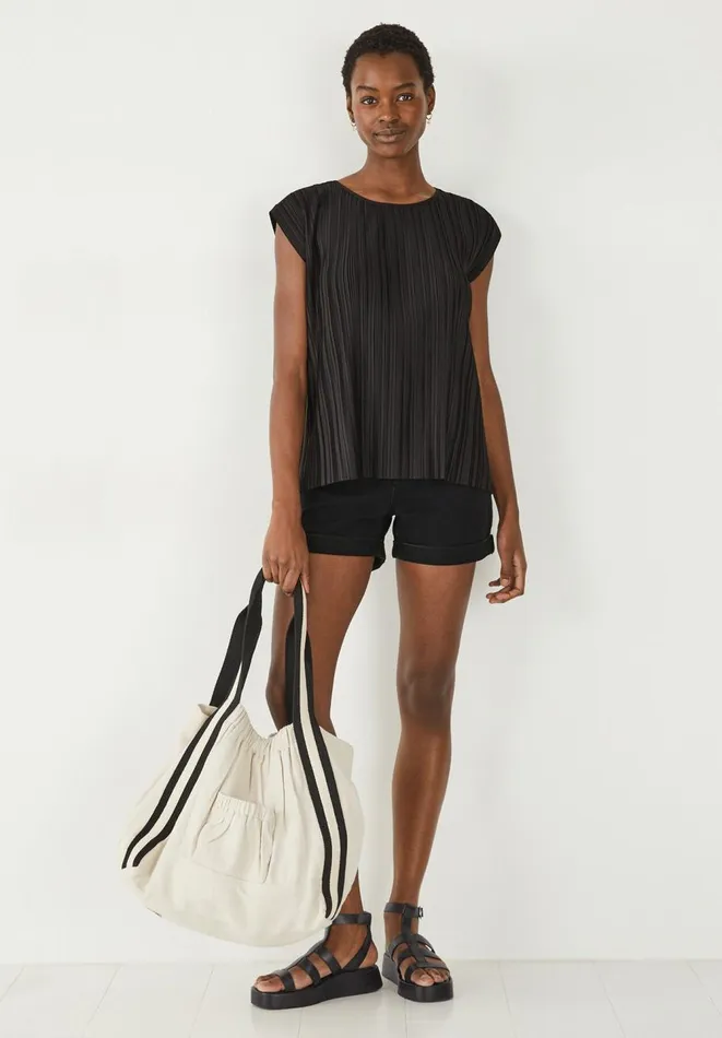 Hush Tops and Tshirts Women Jodie Plisse Top Black Hush Tops and Tshirts Women Jodie Plisse Top Black