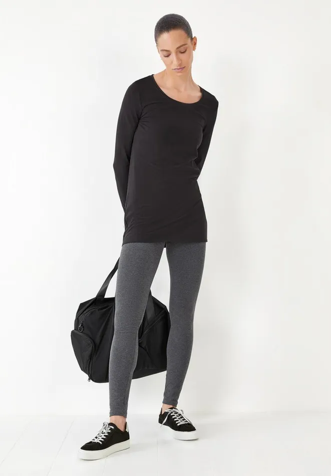 Hush Tops and Tshirts Women Longline StretchCotton TShirt Black
