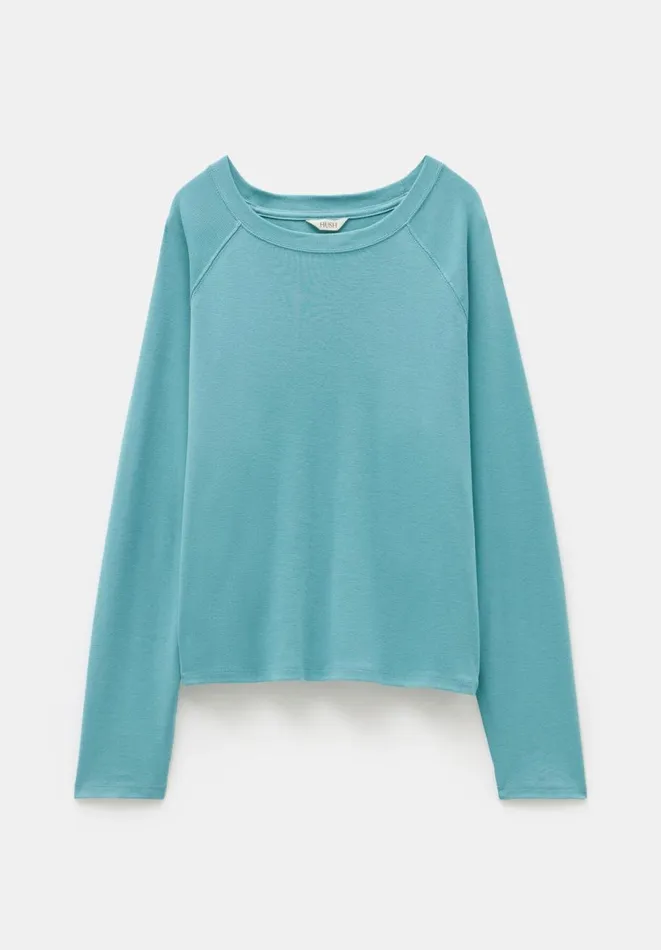 Hush Tops and Tshirts Women Matilda Cotton Raglan Top Green Hush Tops and Tshirts Women Matilda Cotton Raglan Top Green