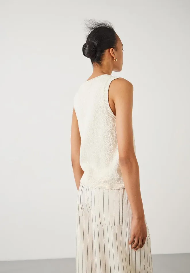 Hush Tops and Tshirts Women Ottiline Knitted Waistcoat Soft White