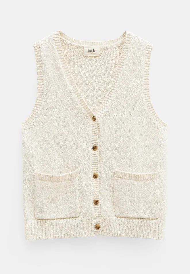 Hush Tops and Tshirts Women Ottiline Knitted Waistcoat Soft White