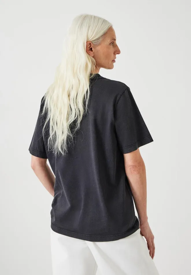 Hush Tops and Tshirts Women Pegasus Oversized Graphic Cotton TShirt Black Onyx