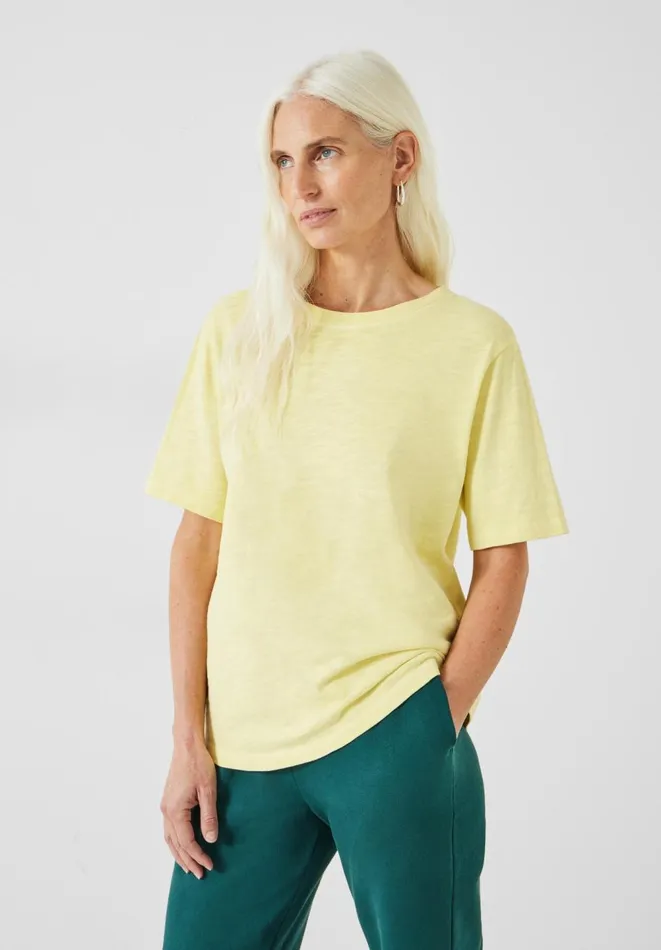 Hush Tops and Tshirts Women Reagan Brushed Cotton TShirt Soft Yellow