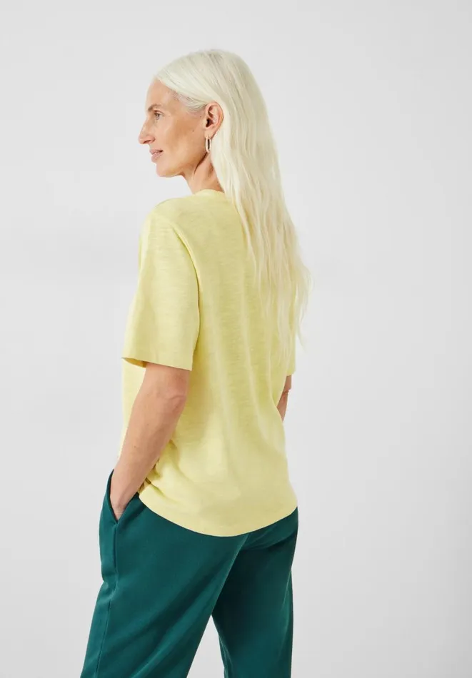 Hush Tops and Tshirts Women Reagan Brushed Cotton TShirt Soft Yellow Hush Tops and Tshirts Women Reagan Brushed Cotton TShirt Soft Yellow