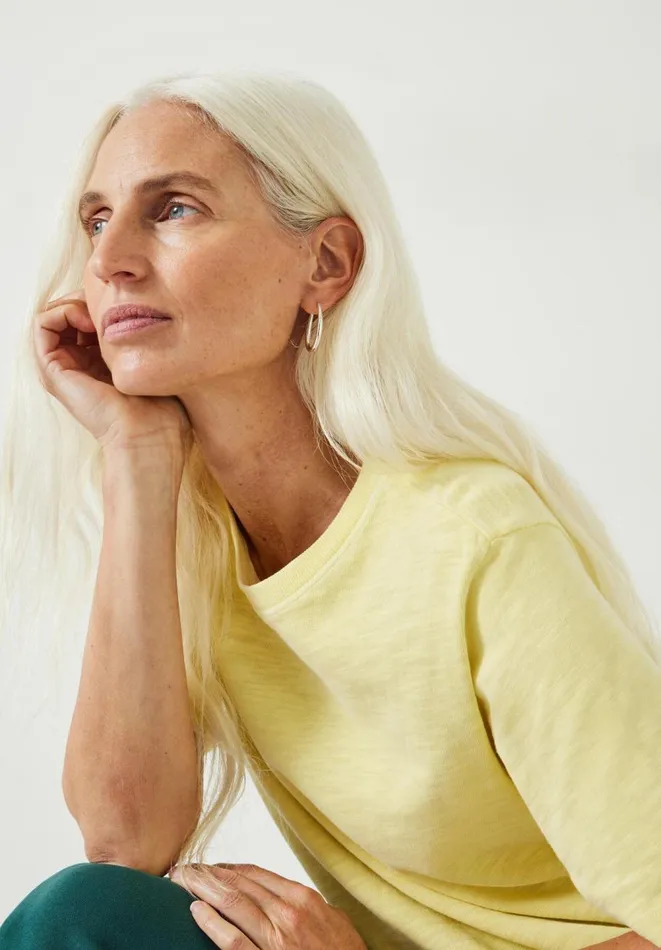 Hush Tops and Tshirts Women Reagan Brushed Cotton TShirt Soft Yellow Hush Tops and Tshirts Women Reagan Brushed Cotton TShirt Soft Yellow