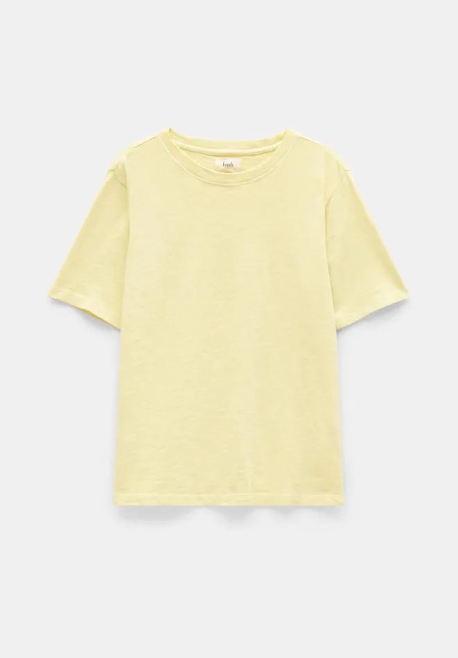 Hush Tops and Tshirts Women Reagan Brushed Cotton TShirt Soft Yellow Hush Tops and Tshirts Women Reagan Brushed Cotton TShirt Soft Yellow