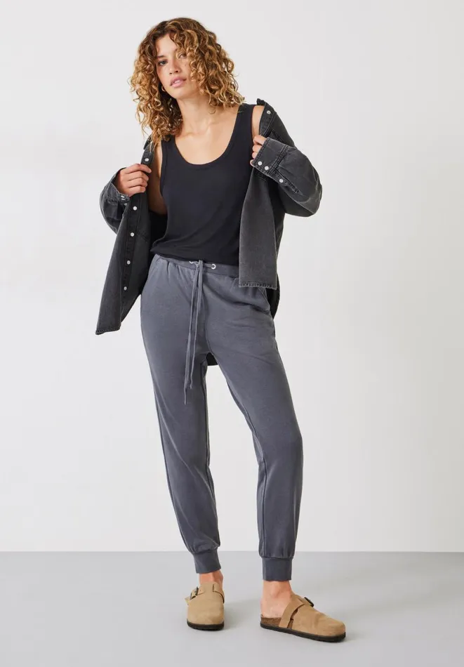 Hush Tops and Tshirts Women Ribbed Scoop Vest Black