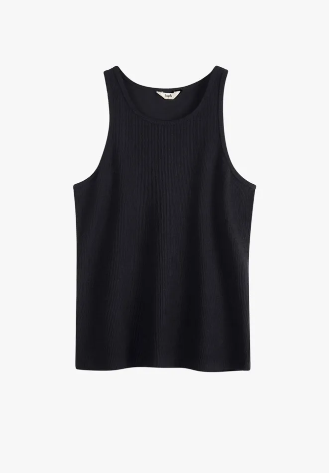Hush Tops and Tshirts Women Ribbed Scoop Vest Black