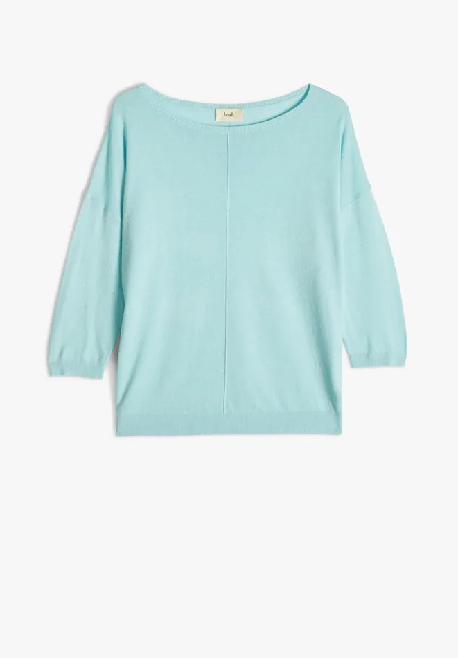 Hush Tops and Tshirts Women Roux Linen Blend Knitted Top Sky Blue Hush Tops and Tshirts Women Roux Linen Blend Knitted Top Sky Blue