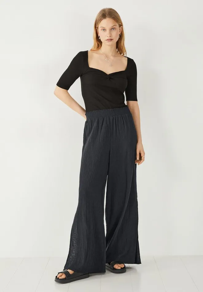 Hush Tops and Tshirts Women Sarah Knot Front Top Black