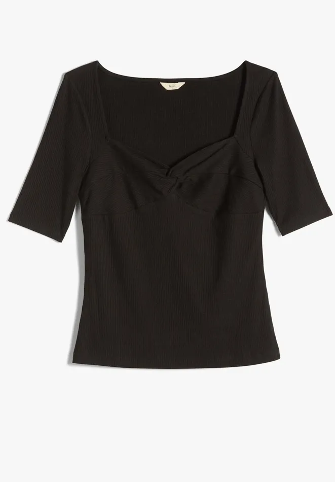 Hush Tops and Tshirts Women Sarah Knot Front Top Black